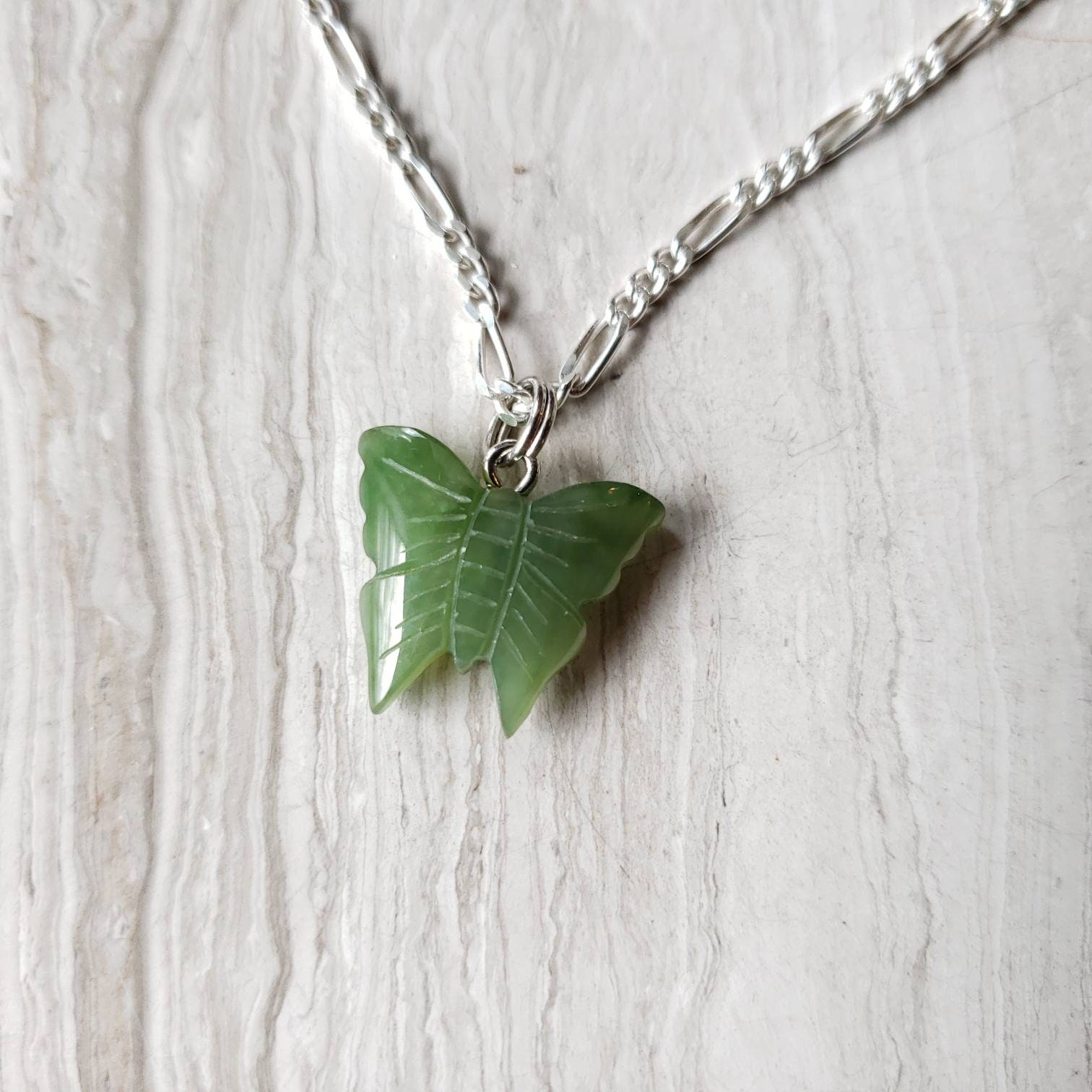 Genuine Jade Butterfly Pendant Necklace Natural Jade Etsy Singapore