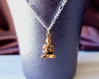 Guanyin Gold Buddha Pendant,  Goddess of Love, Compassion and Mercy, Female Buddha, Kwanyin Gold Pendant