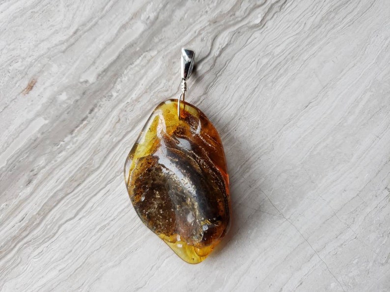 Large Amber Necklace Boho Necklace Bohemian Jewelry Baltic Amber Pendant Necklace Raw Amber Pendant