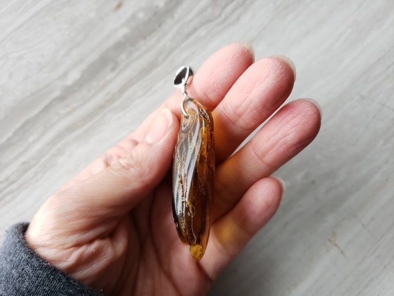 Large Amber Necklace Boho Necklace Bohemian Jewelry Baltic Amber Pendant Necklace Raw Amber Pendant