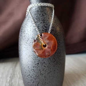 Baltic Amber Donut Bead, Genuine Amber Donut Pendant, Raw Amber Bead, Bohemian Jewelry, Gift for Men and Women, Warm Honey Colors