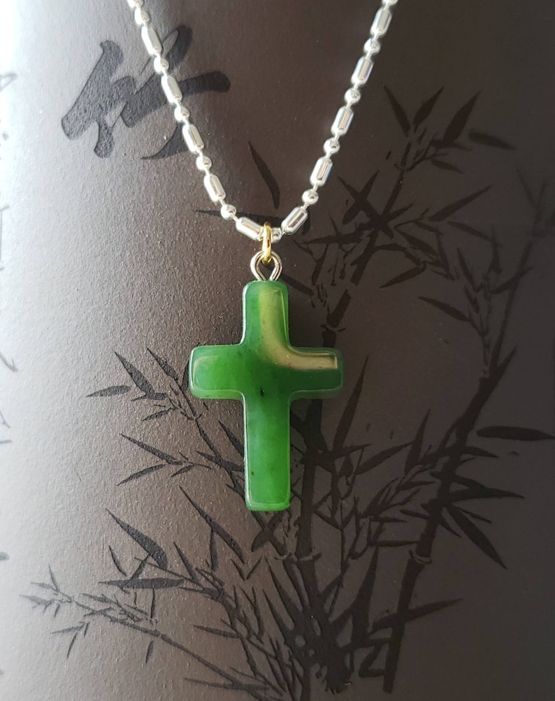 Genuine Jade Cross Pendant Necklace Jade Necklace Cross Etsy