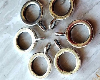 Sterling Silver Charm Holder Bail Spacer Bead, Compatible with Pandora Trollbead Bracelets