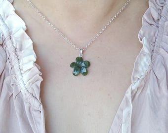 Genuine Hand-Carved Japanese Blossom Jade Pendant – 20mm Natural Jade Round Floral Necklace Charm
