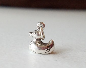 Sterling 925 Silver Rubber Duck Charm Pendant, Silver Pendant, Silver Charm, Gift For Children, Gift For Her, Cute