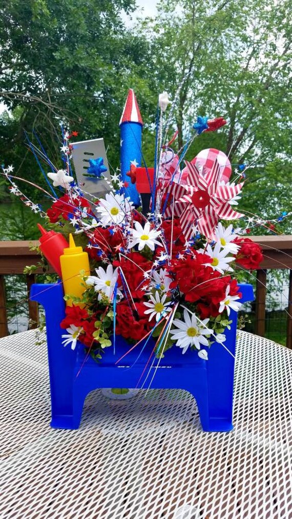 Patriotic Centerpiecefourth Of July Centerpiecepatriotic Etsy