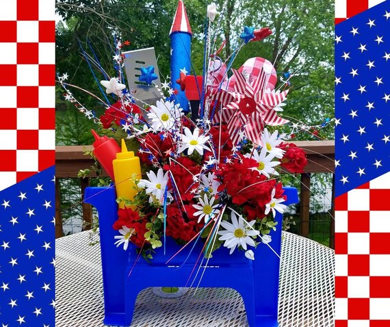 Patriotic Centerpiecefourth Of July Centerpiecepatriotic Etsy