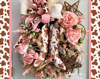 Cowgirl Wreath-Western Wreath-Farmhouse Wreath-Country Wreath