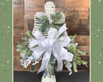 Farmhouse Christmas Arrangement-Farmhouse Christmas Centerpiece-Angel Centerpiece-Christmas Decor-Rustic Christmas Decor