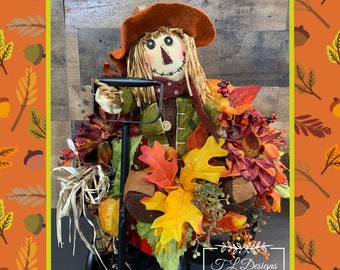Fall Centerpiece-Fall Arrangement-Fall Decor-Fall Decoration-Scarecrow Centerpiece-Pumpkin Centerpiece