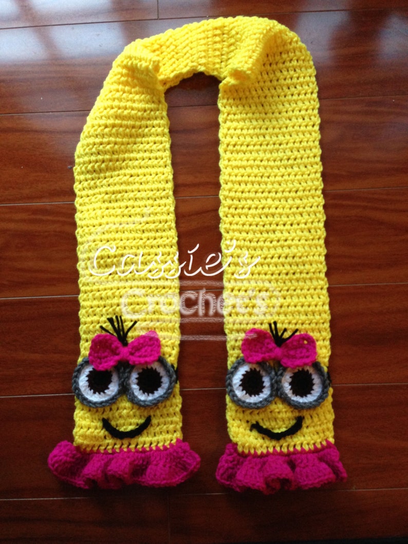 Despicable Me Crochet Minion Scarf Digital PDF Pattern One Size image 1