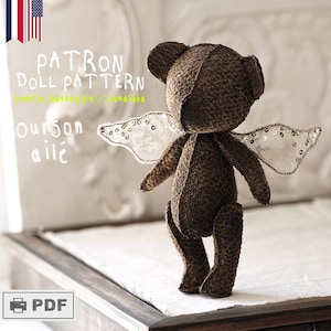 GEFLÜGELTER BÄR – PDF-Puppenmuster | Muster für eine geflügelte Teddy-Filzpuppe – Les Chiffonnés