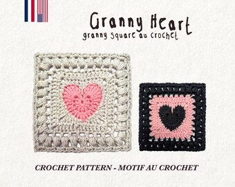 Granny HEART - crochet pattern / crochet pattern - PDF granny square heart