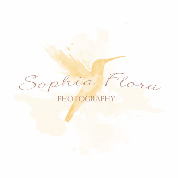 Premade Photography  Watercolor Bird Logo Design and Watermark, Custom for Photographer, Boutique