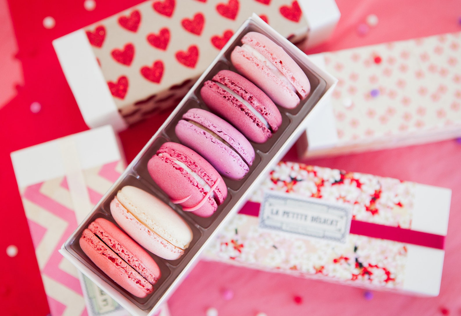 Valentine Macaron Gift Box Six Pieces Etsy