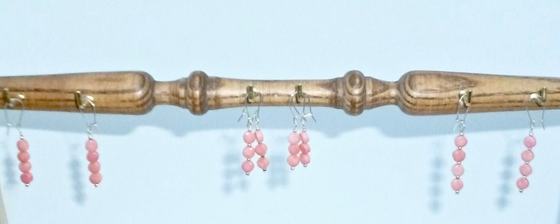 Pink coin bracelet in sea bamboo with sterling silver.