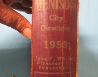Original Vintage 1953 Denison Texas City Directory