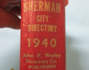 Original Vintage 1940 Sherman Texas City Directory RARE!