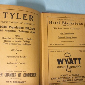 Original Vintage 1947 Tyler Texas City Directory image 8