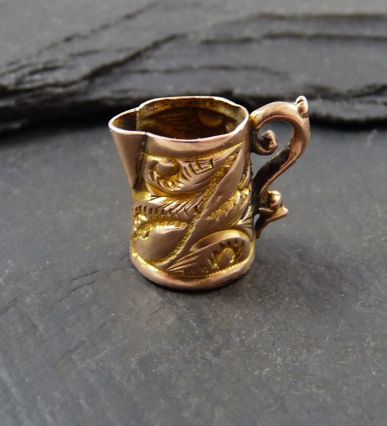 Antique Victorian 9ct Gold Ewer Jug Charm L/&Co 1899