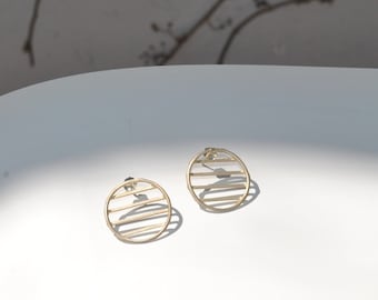 Circle silver navy earrings, silver earrings, geometric earrings, modern earrings