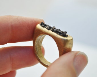 Sand ring, bronze ring, unique ring, sand jewelry
