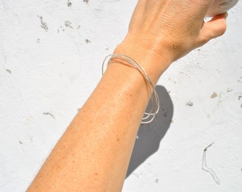 Silver lightweight coil wrap  bracelet