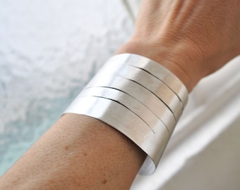 Wide cuff silver bracelet, handmade silver bracelet, big bracelet, minimalist bracelet