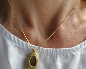 Nest organic bronze pendant necklace