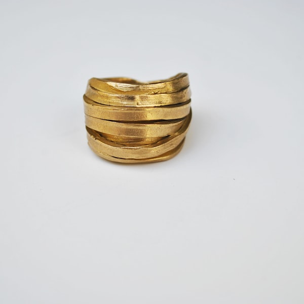 Bronze sculptural ring, original ring, solid gold ring, unique ring