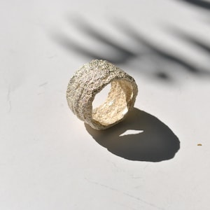 Silver sand texture ring, rustic ring, organic ring, original ring, unique ring, textured ring