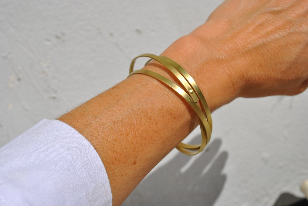 Modern Bronce Bracelet Spiral Bracelet Original Geometric Etsy