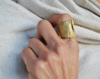 Bronze sand texture ring, rustic organic ring, texture unique ring