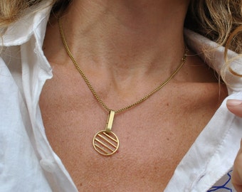 Navy golden necklace, golden necklace , Geometric bronce necklace, bronce circle necklace, navy necklace