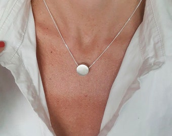 3d Circle silver pendant - necklace - minimal - hollow - light - modern - geometric - hand made - contemporary jewelry