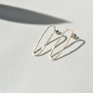 Sterling silver Hammered Oval. 925sterling silver hoops. Oval earrings, silver oval