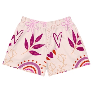 Sunset Lesbian Pride Flag Athletic Shorts, Dames Gym Shorts, Zwemshorts, Pride Apparel,
