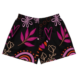 Sunset Lesbian Pride Flag Athletic Shorts, Dames Gym Shorts, Zwemshorts, Pride Apparel,