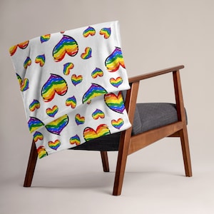 Gay Pride Throw Blanket Cozy Blanket Rainbow Throw Blankets Colorful Throw Decor for Girls Throw Blankets for Adults Cute Throw Blanket