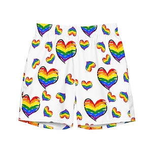 Pride Month Swim Trunks with Breathable Pockets Women's Swim Trunks Mens Pattern Swim Trunks Gift for Stud Daddi Zaddi Men Bois Stud Wife