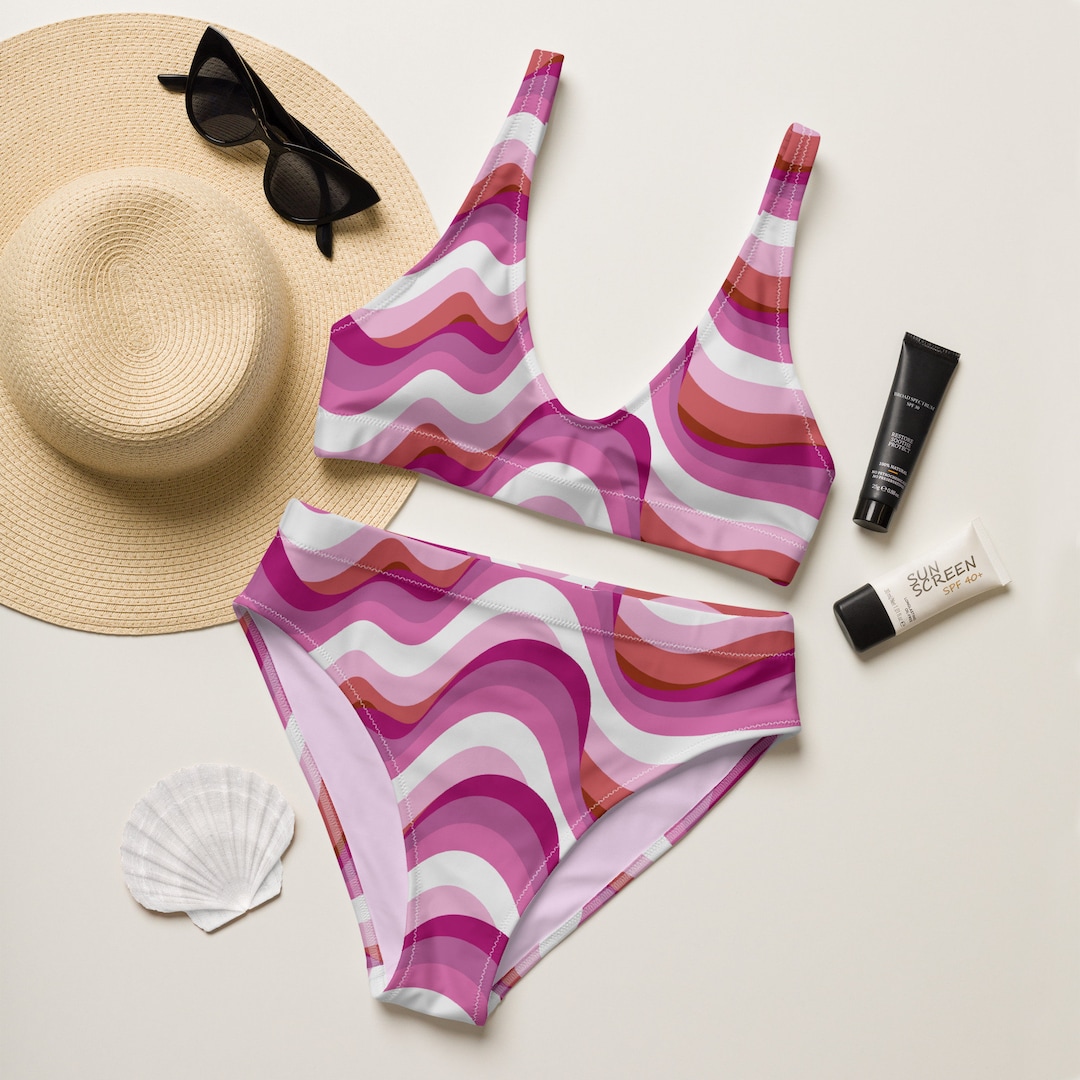 Subtle Lesbian High waisted Bikini Lesbian Pride Swimwear LGBTQ subtle-lesbian-high-waisted-bikini-lesbian-pride-swimwear-lgbtq