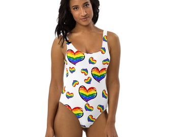 Pride Month One Piece Swim Suit Gay Pride Women's Swimsuit Women's Pattern Swimsuit LGBTQ+ Beach Travel Swimwear