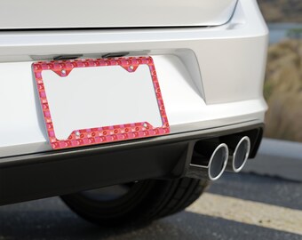 Metall-Nummernschildrahmen mit Herzen | Valentine Car Decor, Lesben Liebe