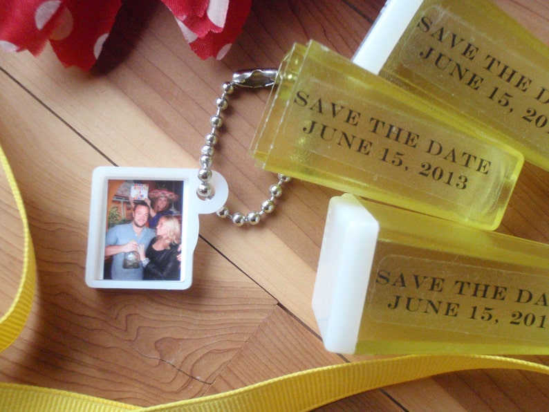 pic Viewfinder Keychain Custom 50 save the date custom photo and words