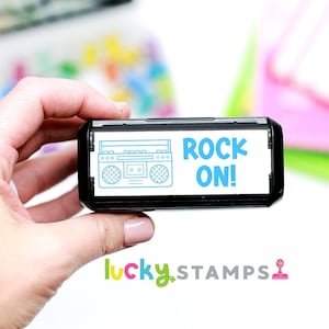 Rock on Teacher Stamp, Self-inking Stamp, Rubber Stamp, Cute Teacher Stamp image 1