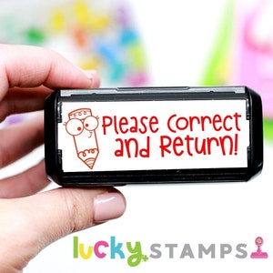 Please Correct and Return! Self-Inking Teacher Stamp, Self Inking Stamp, Teacher Stamp, Lucky to be in First