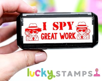 I Spy Great Work Self-Inking Teacher Stamp by Lucky to be in First, Self Inking Teacher Stamp