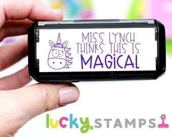 Unicorn Stamp, Magical Stamp, Unicorn Teacher Stamp, Magical Unicorn Self-Inking Teacher Stamp {Personalized}, Unicorn