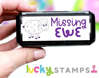 Missing Ewe, Sheep Rubber Stamp, Teacher Stamp Sheep, Ewe, Sheep, Farm Animal Stamp, Self-inking Stamp