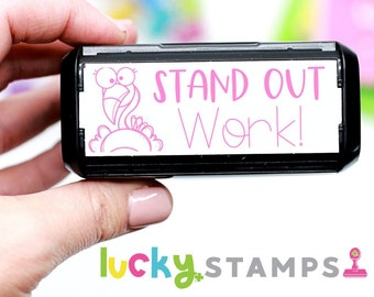 Flamingo Stamp, Flamingo Teacher Stamp, Friendly Flamingo for Teachers, Flamingo Rubber Stamp, Self-Inking Stamp